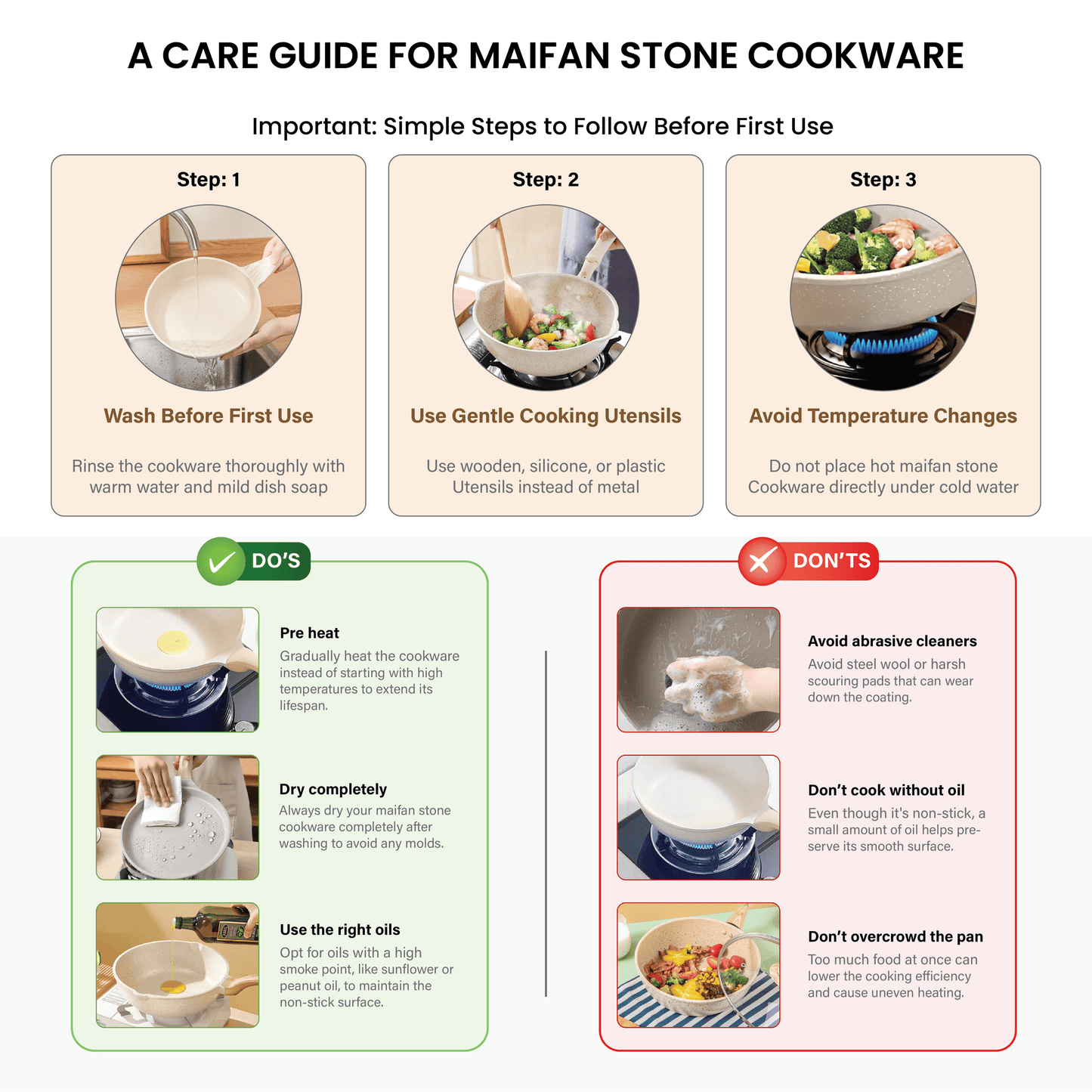 Maifan Stone Nonstick Grill Pan with Marble Coated (24cm)