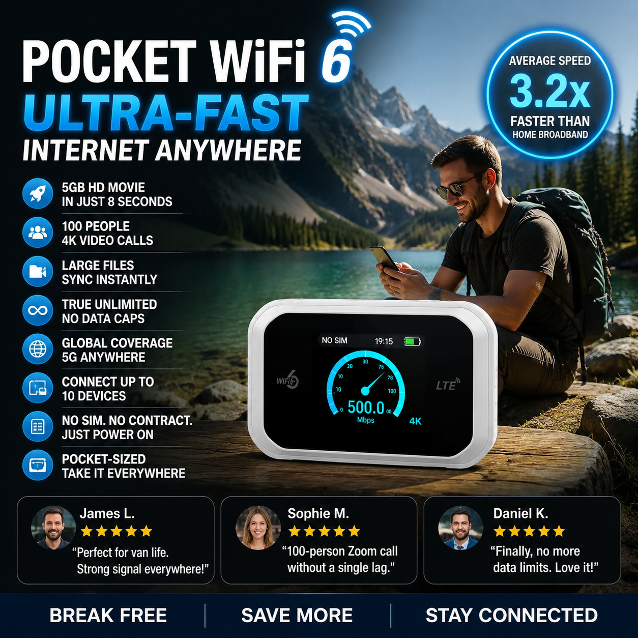🥳2026 HOT SALE🥳💞50K+ SOLD!📶🌐 Mobile Hotspot – Portable WiFi, full coverage anywhere. No contract, no setup. Stay connected on the go! 📱✨