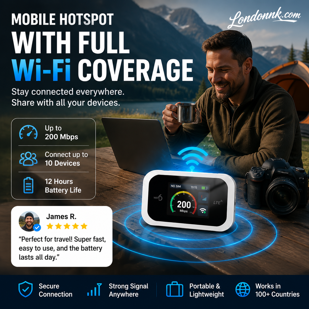 🥳2026 HOT SALE🥳💞50K+ SOLD!📶🌐 Mobile Hotspot – Portable WiFi, full coverage anywhere. No contract, no setup. Stay connected on the go! 📱✨