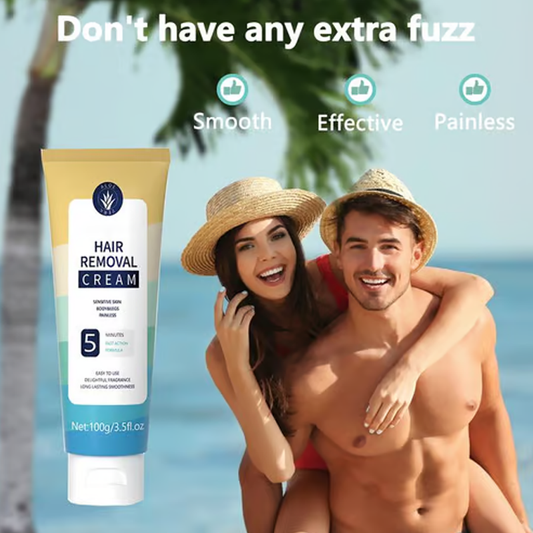 💎 -50% ON PAINLESS HAIR REMOVAL CREAM! 💎 Fast 8-Min Formula for Men & Women, Infused with Aloe & Vitamin E