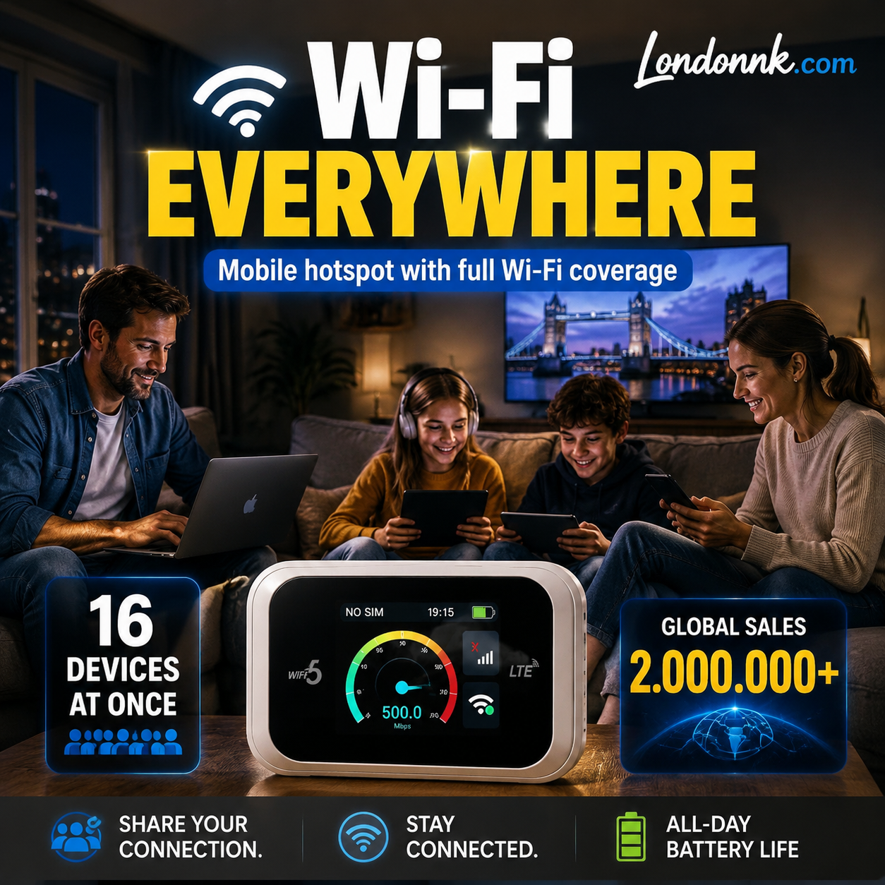 🥳2026 HOT SALE🥳💞50K+ SOLD!📶🌐 Mobile Hotspot – Portable WiFi, full coverage anywhere. No contract, no setup. Stay connected on the go! 📱✨