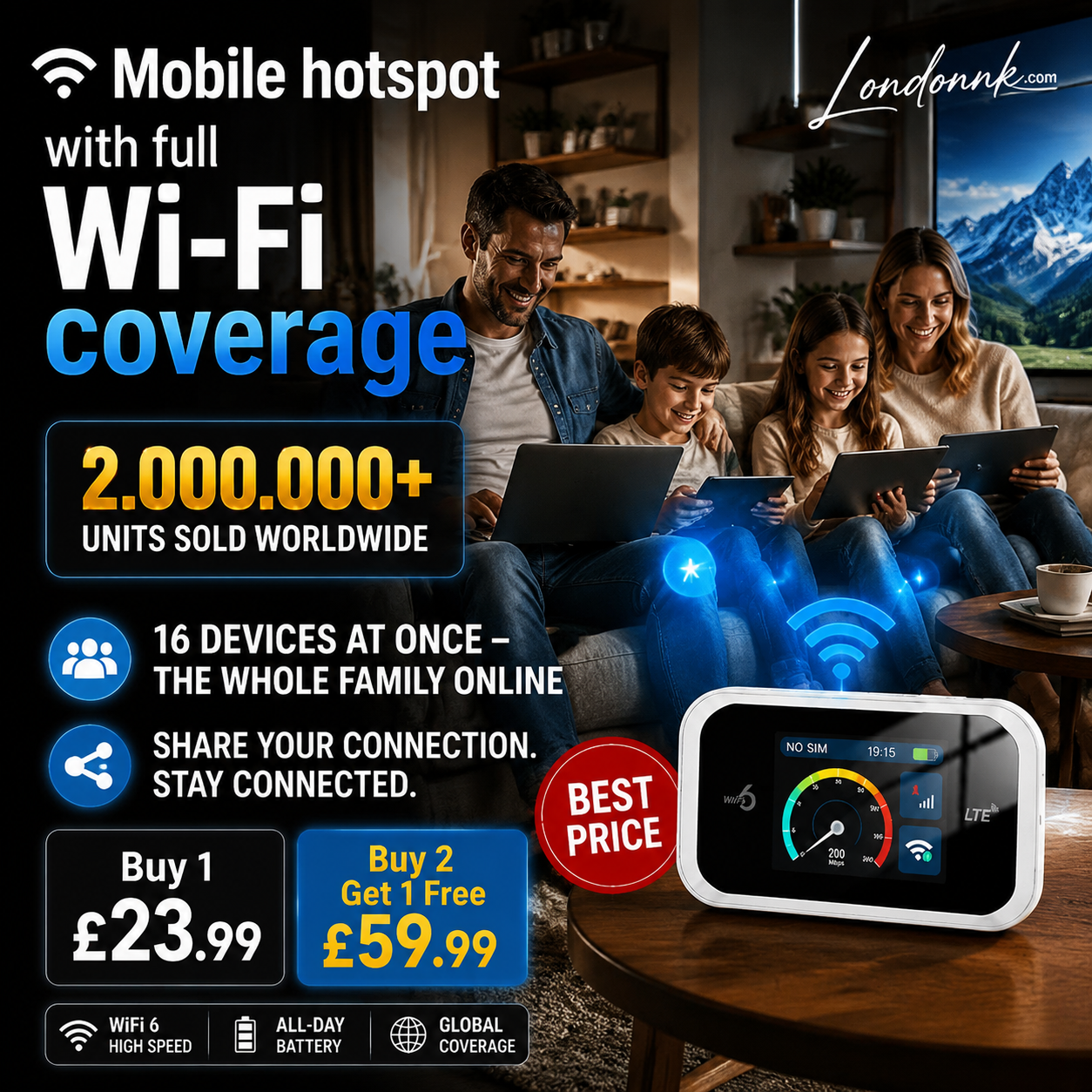 🥳2026 HOT SALE🥳💞50K+ SOLD!📶🌐 Mobile Hotspot – Portable WiFi, full coverage anywhere. No contract, no setup. Stay connected on the go! 📱✨