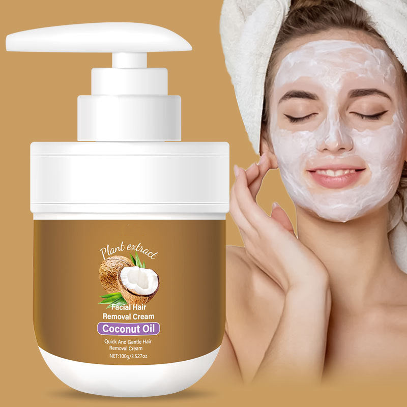 🎁 Buy 1, get 1 FREE! 🥥✨ Coconut facial hair removal cream – Gentle & effective