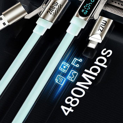 240W 4-in-1 Fast Charging Cable with Digital Display